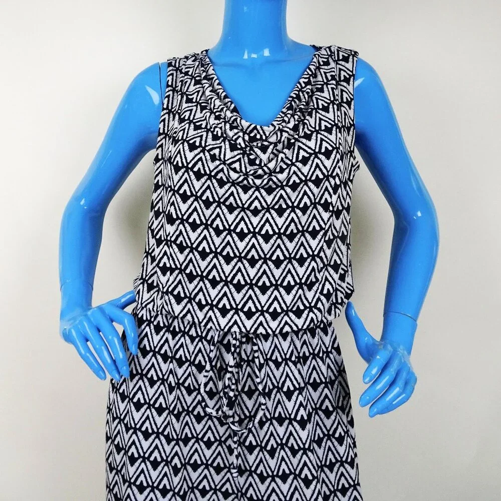 EnFocus Studio Slimming Jumpsuit 10 M Pant Romper Tribal Sleeveless Geometric - Picture 3 of 5